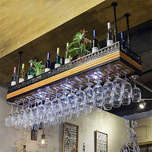 PWZ Pratica Semplicità Domestica Pratica Semplicità Domestica Soffitto in Legno Massiccio Appeso Bicchiere da Vino Pratica Semplicità Domestica Ripiano Portaoggetti Bicchiere da Vino in Vetro L100Cm