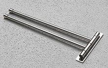 Btsky ™ porta-asciugamani con aste ruotabili in acciaio INOX per bagno, cucina per appendere vestiti, cintura, metallo, Silver, Extra Long 2 Bars