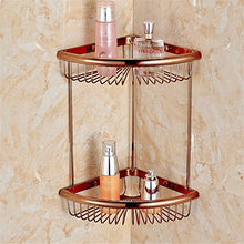 MIWANG In Stile Europeo Super Multisistema Bagno di Rame scaffalatura, Lussuoso Bagno, Angolo WC, Oro Rosa Doppio ripiano