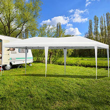 Goplus Gazebo da Giardino Pieghevole 3 X 6 m Tenda Padiglione da Giardino per Campeggio, Facile da Trasportare con Borsa (Bianco)