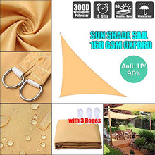 CH-GTJ Tenda A Vela Triangolo Rettangolo, Protezione Raggi UV 98%, Vela Ombreggiante Resistente E Traspirante per Giardino Balcone Terrazza,Sand Yellow,3X4X5m