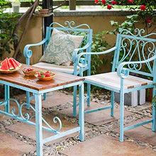 GaoF Panca in Metallo per Esterni, panchine per terrazza da Giardino, Combinazione di Tavolo e Sedia da Balcone con Struttura in ghisa, panchina con braccioli e Schienale, Tavolo e Sedia per Tutte Le