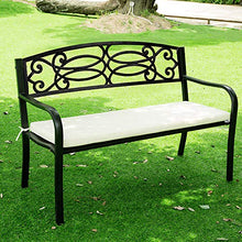 Panche da Giardino All'aperto,Doppio Posto Nel Cortile Casuale Panchina Del Parco,Panca In Metallo Con Schienale E Braccioli Sedia da Veranda Resistente Alle Intemperie,Per Prato / Portico Anteriore