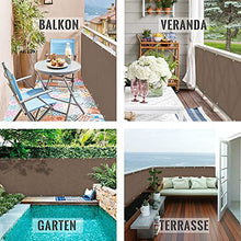 Balconio, panno parasole idrorepellente per balcone, con chiusura a corda inclusa, Poliestere, Brown, 350 x 85 cm