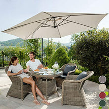 TecTake 403428 Ombrellone Parasole da Giardino (3,5M.), Protezione dai Raggi UV, Giardino Terrazzo Balcone, Grigio, incl. Telo di Protezione