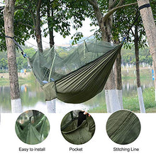 LATTCURE Amaca da Campeggio con Rete Zanzariera Ultra Leggera in Nylon con Zanzariera Cerniera 260 x 140 cm Fino a 300 kg con Cinghie e Moschettoni