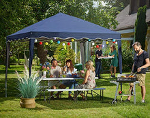 Deuba Gazebo Giardino Capri Impermeabile Pop up Richiudibile Fisarmonica Protezione UV50 Spiaggia Festa Campeggio Blu