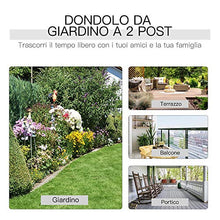 giordano shop Dondolo 2 Posti da Giardino 81x148x100 cm con Tavolino in Ferro e Textilene Marrone