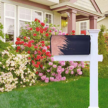 Blu Navy astratto finto oro rosa pennellate appositamente progettato cassetta delle poste, copertura per cassetta postale per giardino, giardino, cortile, dimensioni standard 53 x 45 cm
