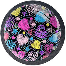Modello di cuore colorato amore disegnato Pomelli per Porta Set di 4 Pomelli per Mobili Manopole per Cassetti Cucina Armadio Vetro