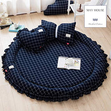 LoveHouse Tatami tappetini, Pieghevole Morbido Pelo Spesso Cotone coprimaterasso Letto Rotondo, tappeti Baby Play Mat Round Carpet Tenda Letto, Rosa, Floor Mat+Bow Pillow