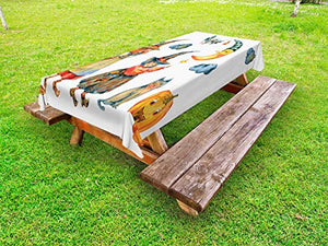 ABAKUHAUS Luna magia Tovaglia da Esterno, Zucca Crescent Cat, Tovaglia da Picnic Lavabile Decorativa, 145 cm x 305 cm, Multicolore