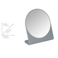 WENKO Specchio per cosmetico Marcon grigio - Specchio da appoggio, Polistirolo, 17.5 x 19 x 7 cm, Grigio