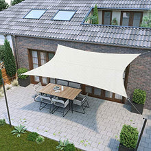 SONGMICS 4 x 6 m Tenda Parasole Vela Ombreggiante, Resistente all'Acqua Fino ad Almeno 1000 mm, Protettiva del Sole, Giardino Cortile Terrazza Campeggio, Poliestere Antistrappo, Beige GSH46IVV2