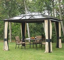 Outsunny Gazebo di Lusso in Alluminio con Zanzariera Tendone da Giardino in Poliestere 300x360x265cm