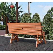 household products Panchina da Giardino, panchina Multifunzionale in Legno massello per Balcone Doppio per Il Tempo Libero, panchina da Giardino con Tavolo commutabile
