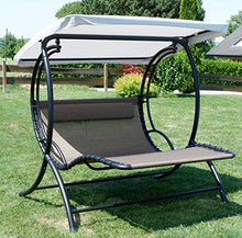 SAS AS-S Progettazione Dondolo Giardino Altalena Amaca ergonomicamente Curvo in Tessuto Sintetico transpirante con Cuscino e Tetto Modello: Naxos