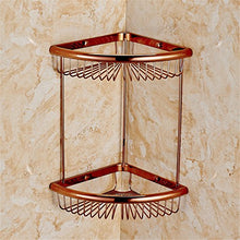 MIWANG In Stile Europeo Super Multisistema Bagno di Rame scaffalatura, Lussuoso Bagno, Angolo WC, Oro Rosa Doppio ripiano