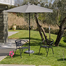 Ombrellone da Giardino Terrazzo Balcone, Ombrellone Parasole con Palo Centrale Regolabile, Colore Grigio Ø 2,70 m x 2,36 m
