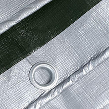 Telo Impermeabile Bifacciale in PE, per La Copertura di Mobili da Giardino Campeggio Tetto Bordi Ispessiti con Occhielli 180 G/M² Argento/Verde(Size:2×1.5M)