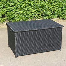 XLLLL Cassapanca da Esterno Baule Rattan Cassa Tettoia in Rattan da Giardino con Ruote Scatola da Esterno per Giardino in Stile Rattan