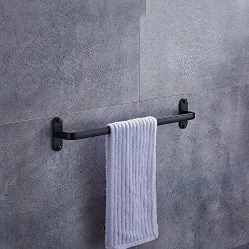 MBYW Pugno Gratuito portasciugamani in Stile Europeo Spazio Bagno in Alluminio Ispessimento Bagno Lungo Asta portasciugamani bipolare Nero unipolare, unipolare [Spesso Senza Gancio] 60 cm