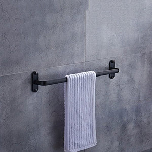 MBYW Pugno Gratuito portasciugamani in Stile Europeo Spazio Bagno in Alluminio Ispessimento Bagno Lungo Asta portasciugamani bipolare Nero unipolare, unipolare [Spesso Senza Gancio] 60 cm