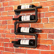 Leifeng Tower Classic - Scaffale da parete in ferro da stiro, da parete, stile retrò, per bottiglie di vino, da appendere, per 4 bottiglie, colore: nero, lunghezza 26 x altezza 55 cm