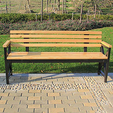 Panche da patio Panchina da giardino all'aperto, Panca anticorrosiva legno massello con braccioli e schienale, Sedia di riposo decorazione cortile Mobili da giardino in ghisa, Capacità carico 1000lb