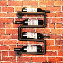 Leifeng Tower Classic - Scaffale da parete in ferro da stiro, da parete, stile retrò, per bottiglie di vino, da appendere, per 4 bottiglie, colore: nero, lunghezza 26 x altezza 55 cm