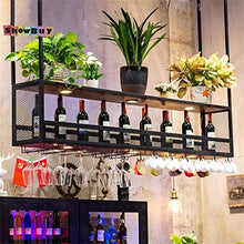 Dongyd Retro Soffitto Wine Rack Multifunzione Con Faretti, Metallo Wall Hanging Mensola Bottiglia E Bicchieri Storage Rack Usa For Uso Commerciale E Della Famiglia (Size : 100x30x80cm)