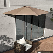 casa.pro] Ombrellone a semicerchio (Ø300cm) (Beige) Ombrellone con manovella/Ombrellone da Mercato/Ombrellone da Giardino/Semicerchio