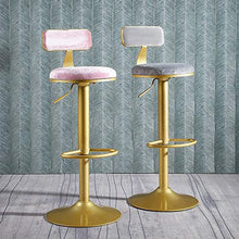XINGLEI Sgabello Alto da Bar, Regolabile in Altezza e Girevole a 360 °, Moderna Sedia Imbottita con Schienale Medio per Una Seduta ergonomica Alta, Resistente e Stabile (Color : Pink, Size : 45~60cm)