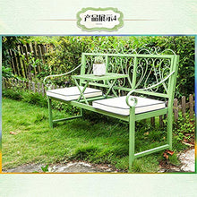 Panchina da Giardino per Esterno, Sedia con Seduta in Metallo e Veranda Panca con Schienale, Panca da Giardino Piazza Portico Percorso Cortile Prato Decor Sedia per 2-3 Persone