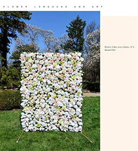 TTIK Siepe Sintetica Sempreverde - Muro di Fiori E Sfondo Matrimonio Doccia Simulazione Pianta Muro di Fiori Parete,40 × 60CM,D,4Pcs