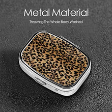 Portapillole - Scatole portapillole personalizzate con stampa leopardo, porta pillole rettangolare in metallo argento portatile, compatto 2 spazi, portapillole per viaggio/tasca/borsa