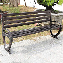 Panchina Terrazza Parco Panche per Tempo Libero All'aperto, Panca da Giardino in Metallo Resistente Intemperie, Panca 2-3 Posti Con Schienale Braccioli, Panchine Decorative Prato per Cortili Portici