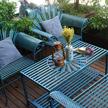 Panca da giardino per esterni, sedia in metallo, mobili da giardino, decorazione per terrazza, salotto da balcone, panca con schienale in vecchio artigianato, Panchina portico in ghisa
