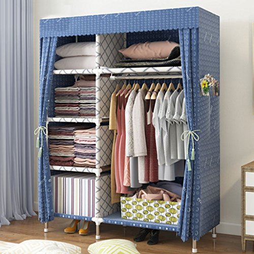 Guardaroba pieghevole Mmm& Armadio in Tessuto Semplice Armadio in Acciaio Rinforzato con Doppia Imbottitura Armadio Moderno con braccioli in Tessuto Oxford 125 * 45 * 170 cm (Colore : #3)