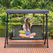 giordano shop Dondolo 3 Posti da Giardino 196x128x172 cm in Metallo e Textilene Grigio Scuro