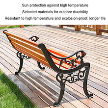 Terrazza panchina all'aperto del parco, Panca a doghe in legno per balcone giardino con schienale e braccioli, Struttura in ghisa e sedili in legno massello anticorrosivo, portici sedie d'ingresso