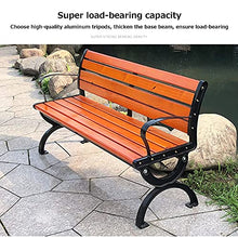 Panchine da giardino per terrazza all'aperto Panchina da giardino per il tempo libero, panchina da patio resistente alle intemperie con telaio in alluminio e legno massello anticorrosivo, panchine