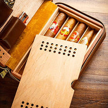 Minmin Portable Idratante Legno di Cedro Case Small mini con igrometro Cigar Box, 210x139x76mm accessori del sigaro (Color : Brown)