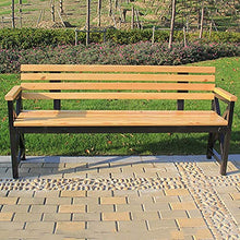 Panchine per terrazze da giardino, panchine per il tempo libero, sedili per esterni in legno massello per 2-3 persone, sedia da veranda resistente alle intemperie, salotto da cortile in metallo con