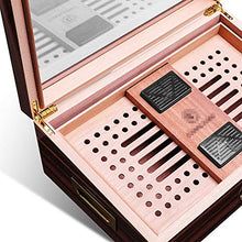 FxsD Cigar Box, Piano Dipinta Texture Trasparente Glass Window, Professionale Insect-Proof Melanzana, Legno di Cedro, Sigaro umidificatore, con igrometro e umidificatore ## (Color : A)