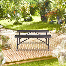 Relaxdays Panchina Pieghevole, Set da 2 Panche da Birreria Terrazza & Giardino, Effetto Legno, HLP 42x100x25 cm, Marrone