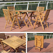 CGBF-Tavolo e Sedie Pieghevoli da Giardino in Teak da Esterno per Patio, Balcone, Bistrot, Terrazza, Mobili in Legno, Impermeabile,B