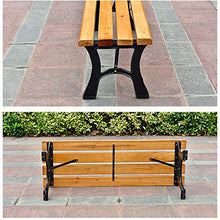 Outdoor furniture Panchina da Giardino panchina da terrazza, Panche in ghisa antiruggine per Interni ed Esterni, Sedile a doghe in Legno massello Rinforzato con Spessore 4 cm, può sopportare 500 kg