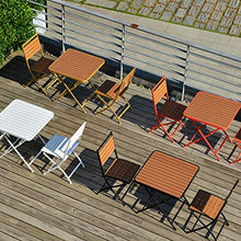 Set 3 pezzi tavolo e sedia pieghevoli da esterno in legno da balcone, caffetteria, negozio di tè al latte, combinazione di tavolo e sedia da esterno, set di mobili da terrazza giardino patio