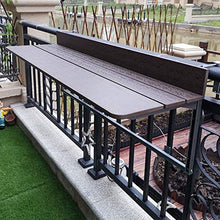 HRXQ Tavolo da Balcone Sospeso da Esterno,Tavolo da Ringhiera da Balcone, Tavolo Pieghevole da Parete con Ringhiera da Balcone Regolabile (Colore: caffè, 8 Misure)